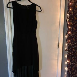 High to Low Sheer Black Dress